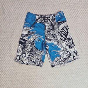 Billabong Men's Blue Graphics Board Shorts 30W 100% Polyester